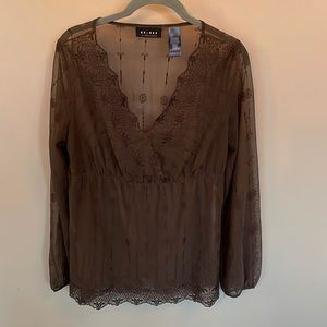 Axcess Sheer brown top